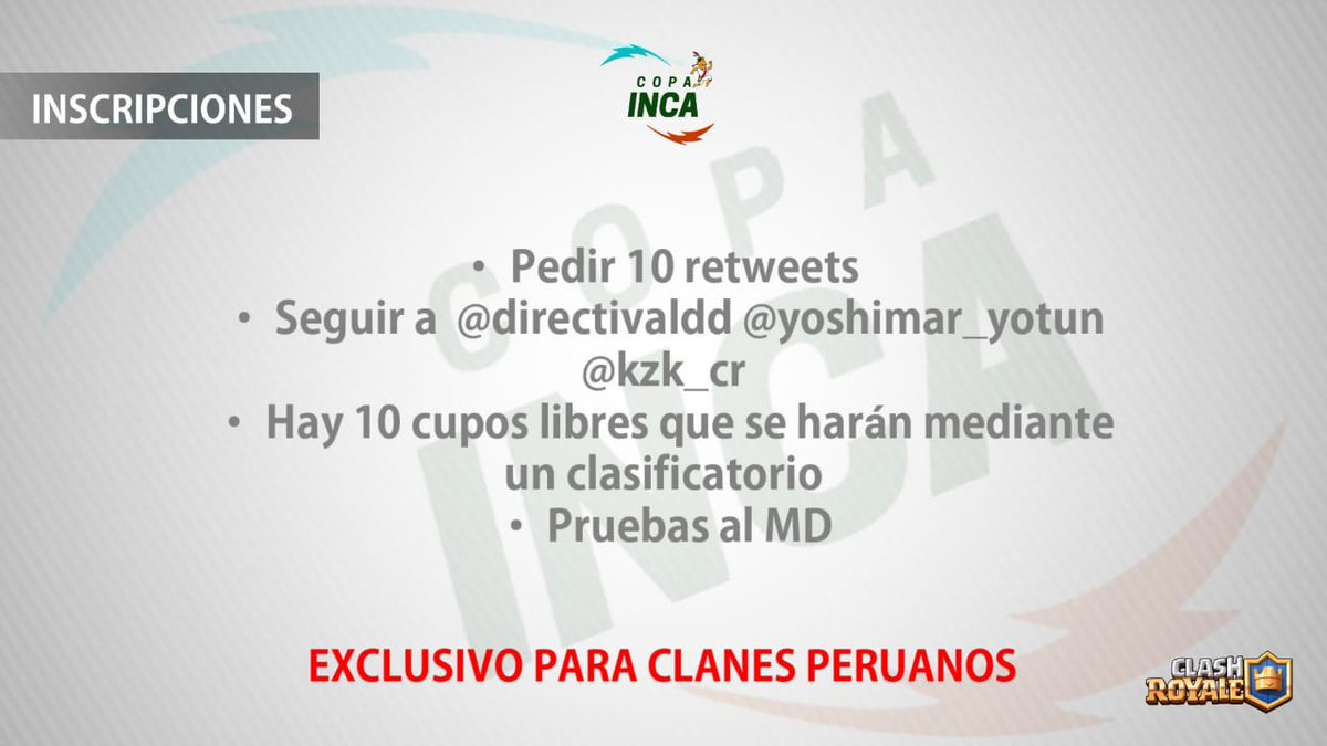 Queremos invitar a todos los equipos peruanos a inscribirse a nuestra <a href="/CopaIncaLDD/">COPA INCA 🇵🇪</a> quedan pocos días para cerrar las inscripciones. 💯%🇵🇪