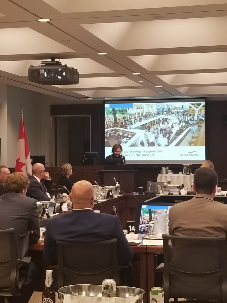 .@AdStandardsCan speak to the Code of #AdvertisingStandards and self-regulatory codes at Parliamentary #BeerIndustryCaucus #responsibleadvertising #cdnbeer