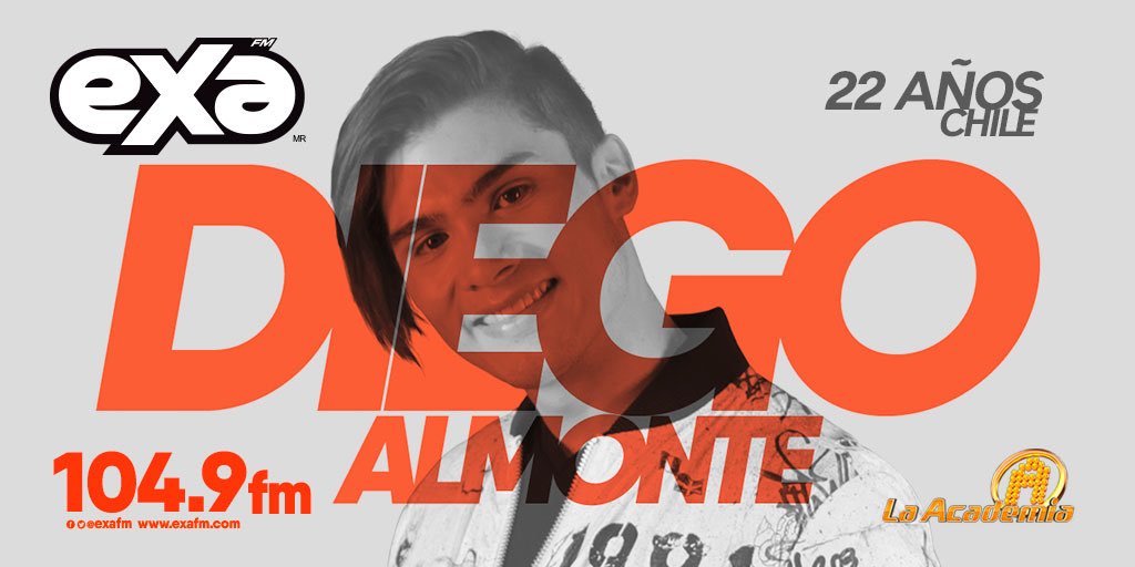 Continuamos con <a href="/DiegoAlmonteof/">Diego Almonte</a> de #LaAcademia en @rogerenexa no te despegues de <a href="/ExaFM/">Exa FM</a> 🔥 #NoConfíoEnLaGenteQue goo.gl/MwWxuh