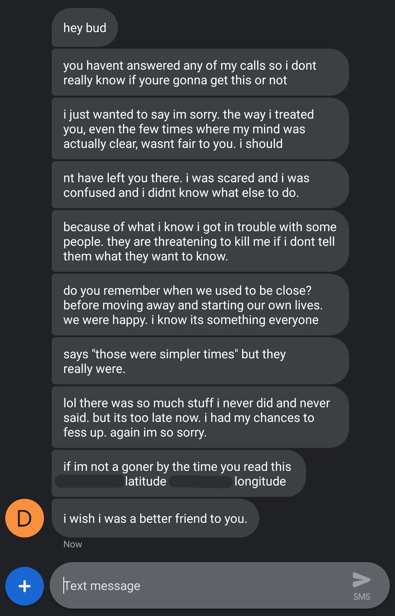 TheSunVanished's tweet image. But when I turned my phone back on I got a flood of texts from him.