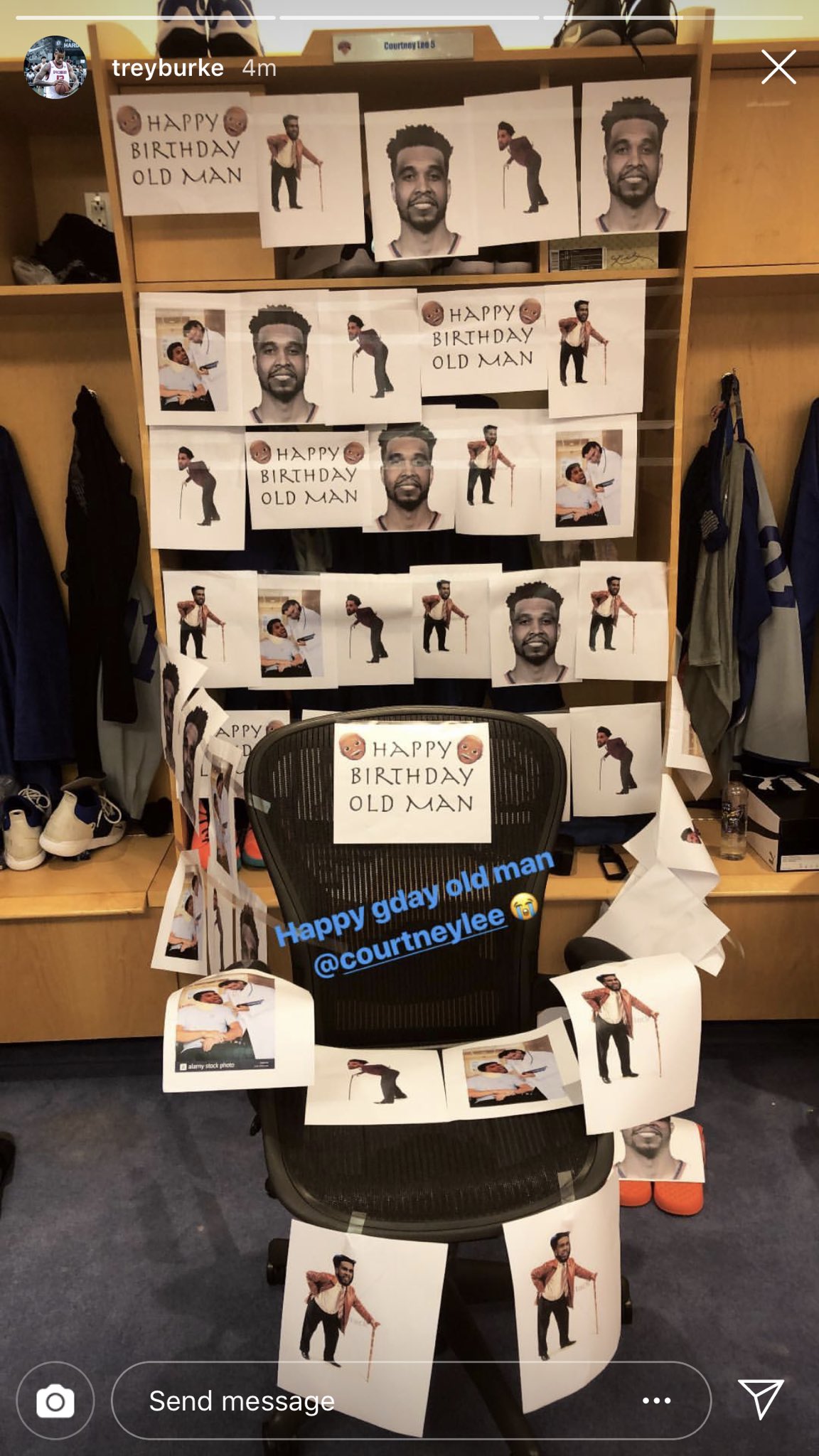 . wishing Courtney Lee a happy birthday, at Lee s expense 
