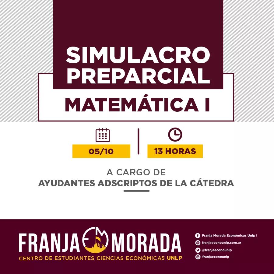 FranjaEconoUnlp's tweet photo. PREPAREMOS LOS PARCIALES JUNTOS‼️
En este caso, seguimos con la materia: MATEMATICA I
➡️Se va a llevar a cabo un #simulacro #pre #parcial a cargo de los ayudante #adscriptos de la cátedra
Éxitos para todos ❗❗❗ https://t.co/oTpK57BUnN