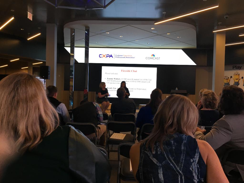 ComcastILLINOIS's tweet photo. Celebrating #CXDay2018 at @Comcast #StudioXfinity in Chicago with the @CXPA_Assoc and amazing CXperts from @Optum @Ipsos @Verint @Medallia @tethr_io @ahahospitals @verizon and more. Go forth and make customers awesomely happy! https://t.co/pQYjimBGyu