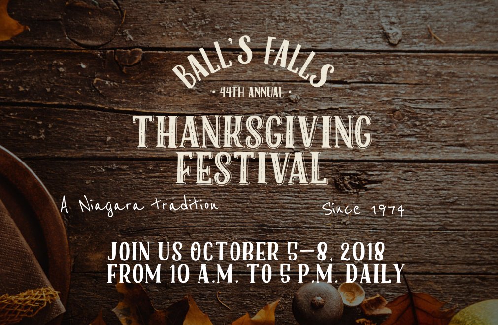 loveSTC_'s tweet photo. Calling all Fall Enthusiasts! Ball's Falls is proud to be hosting their 44th Annual Thanksgiving Festival! 🦃
📆: October 5th to 8th from 10am to 5pm
🎟: Available at the door only $6 (Children 13 and under are FREE when accompanied by an adult)
More info: https://t.co/ldEyyDBkT5 https://t.co/OcjjNqJ5MN