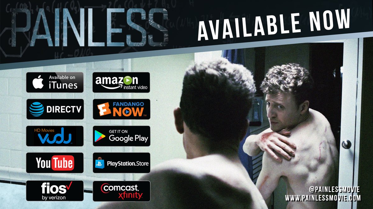 PainlessMovie's tweet photo. GREAT NEWS! @PainlessMovie is NOW AVAILABLE on ITunes, Amazon, Vudu, Fandango, YouTube, Google Play, Direct TV, Verizon, PlayStation, Xfinity, Microsoft and more!!#filmlife #movies #AmazonPrime #GooglePlay #iTunes #NewRelease #fandangonow #directtv #filmmaking https://t.co/wz5OgZHRui