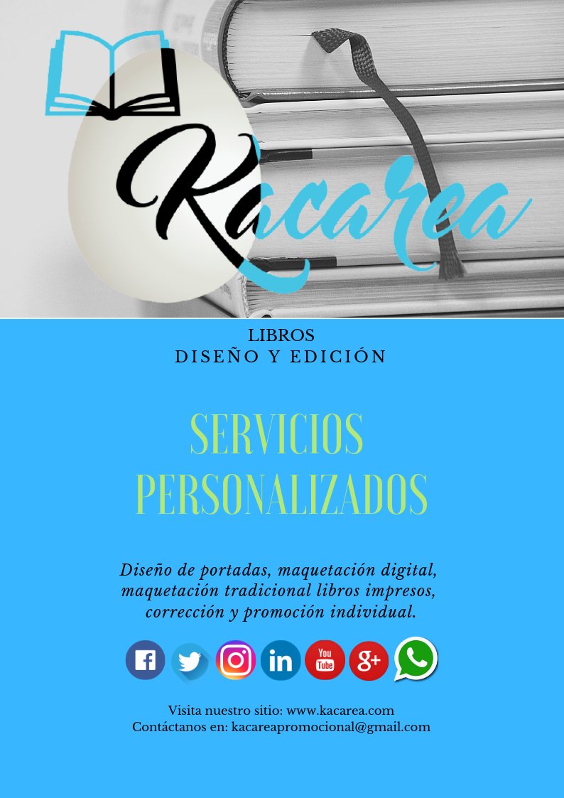 KacareaLibros's tweet photo. https://t.co/hxp8DIimZJ Servicios de #Edición #Libros #Ebook y #Papel.
#KDP #LuluBook #Bubak #Kobo y más además de que diseñamos tus tarjetas de presentación, #MarcaPáginas #Flayers y mucho más. https://t.co/6qqk5IGbEL