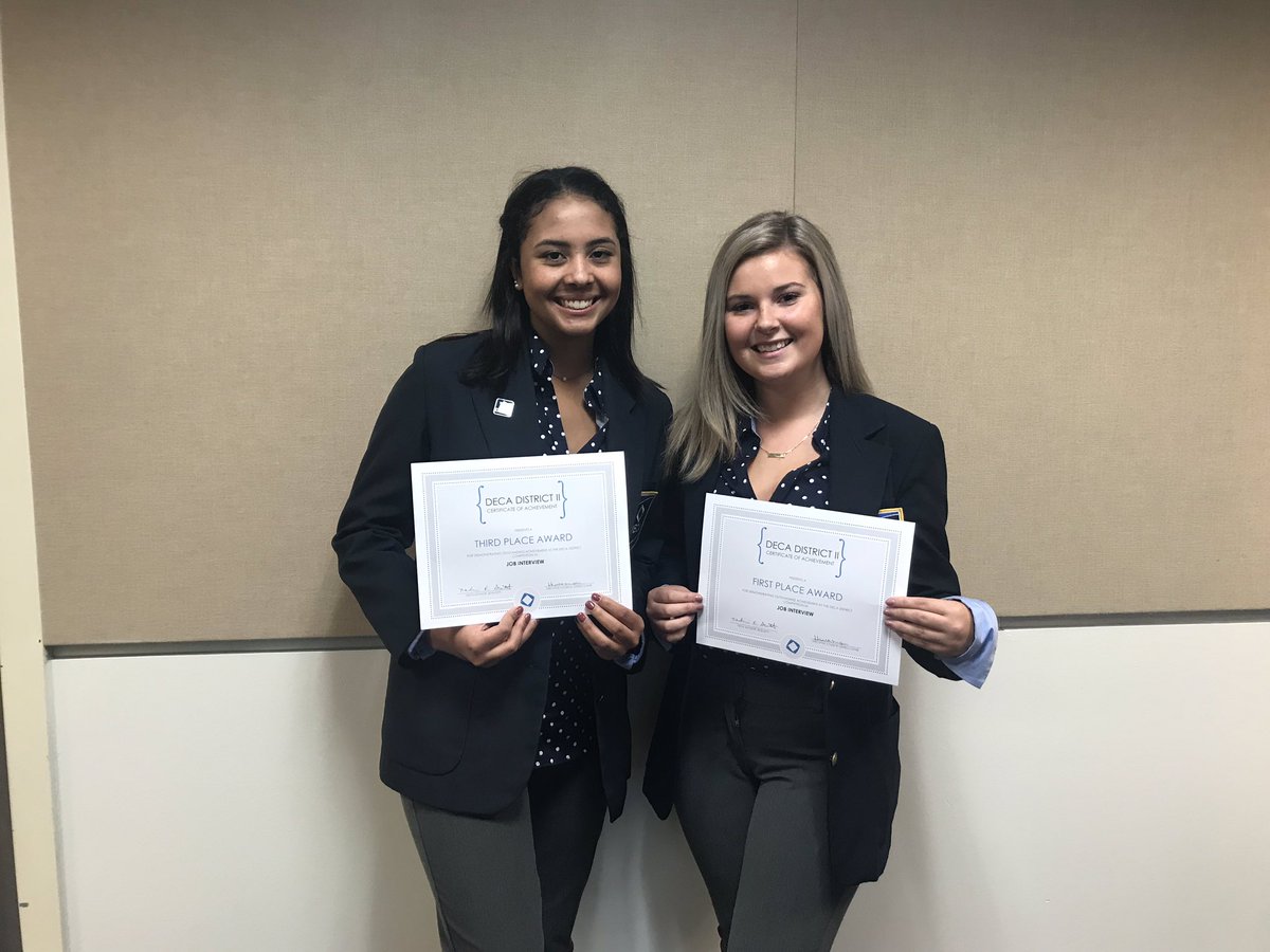 PburgDECA's tweet image. Congratulations to Maddie 1st place and Sophia 3rd place employability today