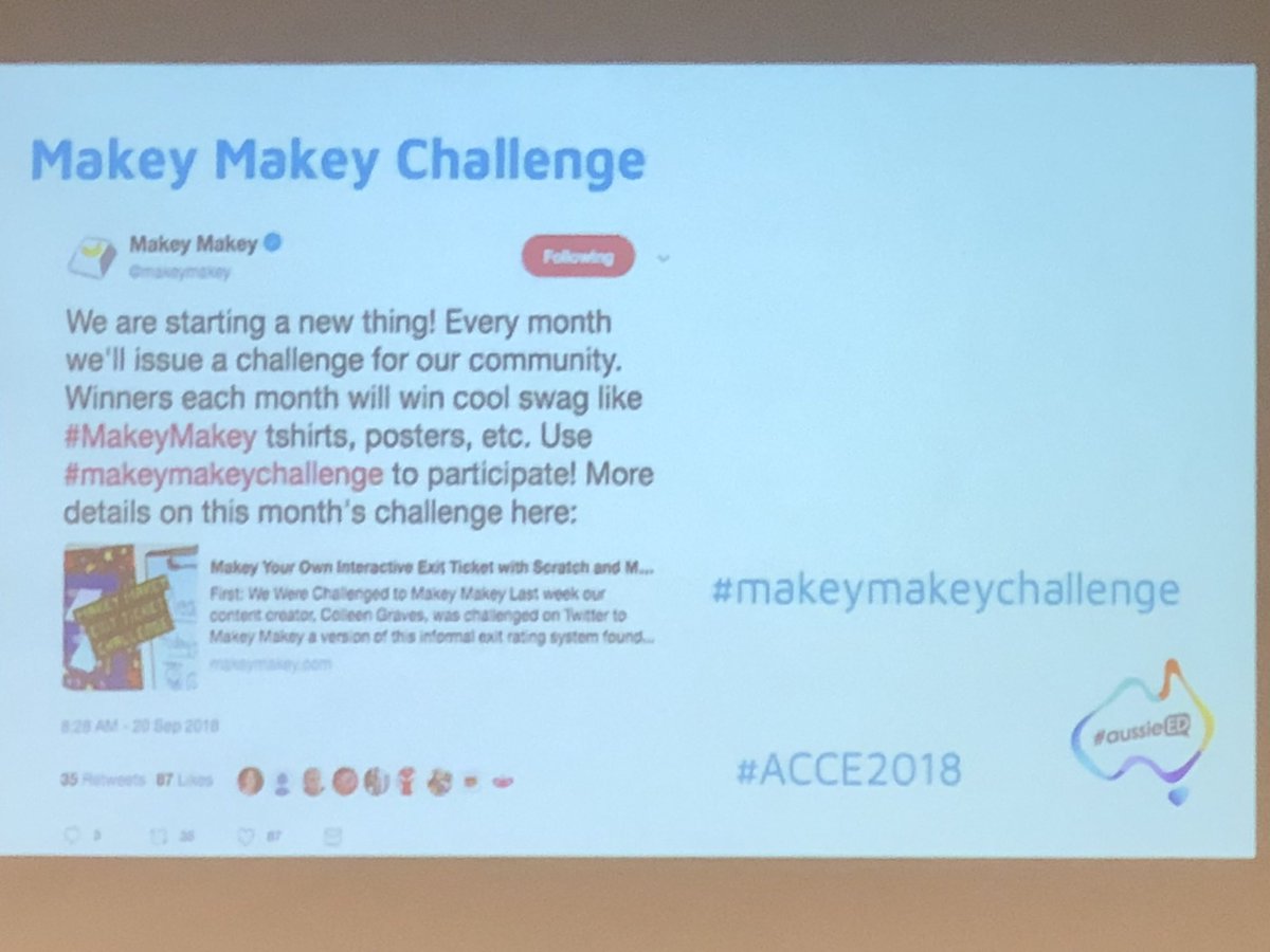 iMerinet's tweet photo. #acce2018 challenge days and hashtags you could participate in #makerdaychallenge #globalcardboardchallenge #microbitglobalchallenge #makeymakeychallenge https://t.co/6WDt70kwGd