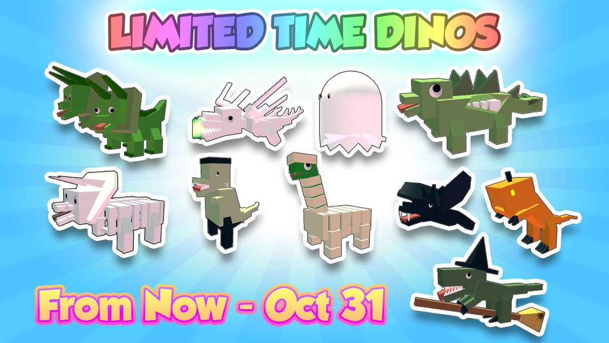 Hanfian On Twitter Halloween Update Is Here For Dino Pet Simulator These Are The Limited Dinos For This Event You Can T Get These Once The Event Is Over Https T Co Fqsmr74pua Roblox Robloxdev Https T Co Co6ecuyksa - roblox dinosaur simulator events