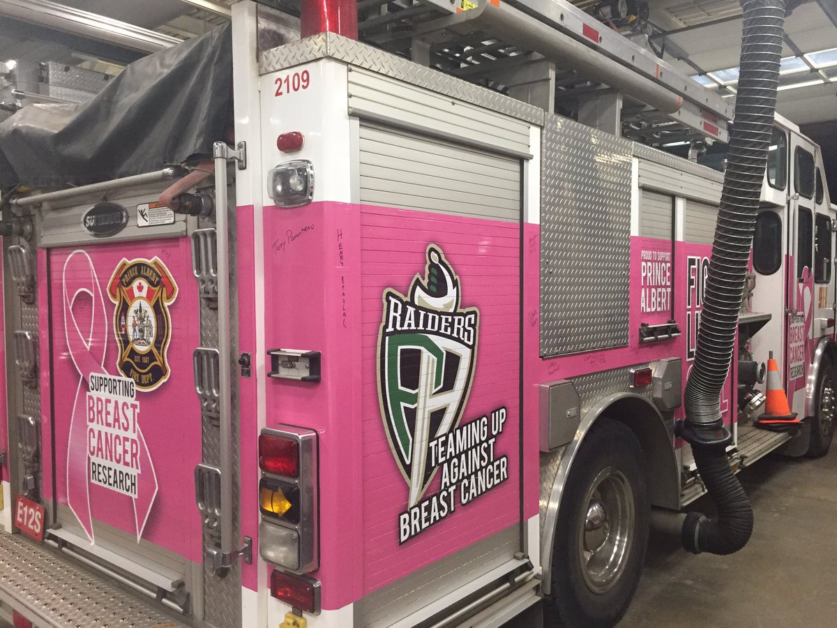 <a href="/PAFirefighters/">P.A. Firefighters</a> and <a href="/PAFireDept/">Prince Albert FD</a> wrapped one of our engines in support of Breast Cancer Month. Make a $10 donation and sign the truck. Money goes to Breast Cancer Research. <a href="/PARaidersHockey/">x - Prince Albert Raiders</a> <a href="/PADailyHerald/">Prince Albert Herald</a> <a href="/princealbertnow/">paNOW</a> <a href="/cancersociety/">Canadian Cancer Society</a>