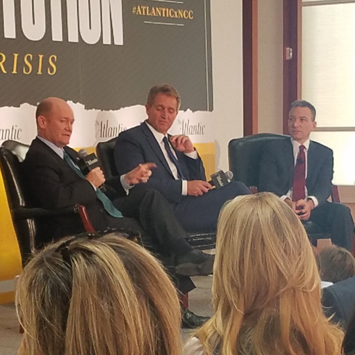 AmandaMFortner's tweet photo. I really enjoyed covering this today! Senators with this much class are rare. @JeffFlake and @ChrisCoons , have you considered a bipartisan Presidential run together? You make a great team! https://t.co/1RTXfP1Lh7