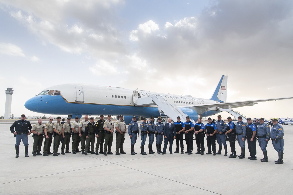 VP45's tweet image. Great to be with the dedicated police officers of Montana and Washington today! THANK YOU for your continued service to your communities to keep our families safe.