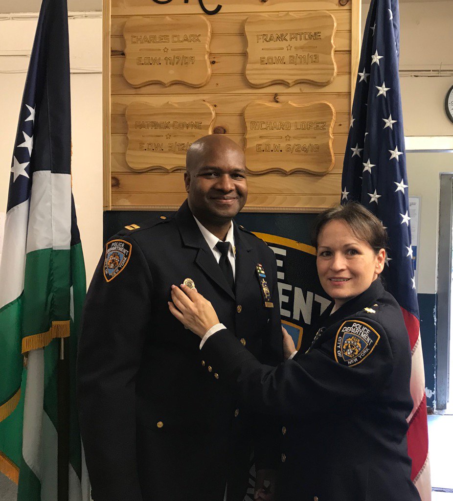 NYPDPSA8's tweet photo. I am honored to introduce to you Captain Keiyon Ramsey the new Commanding Officer @NYPDPSA8 #PinCeremony , you can rest assured you are in good hands.👋 https://t.co/kWOtnQjusd