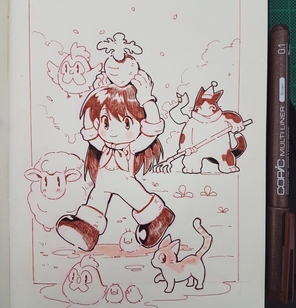 #inktober Day 02: Childhood favorite, Harvest Moon Back to Nature ? So many hours spent in this game ?