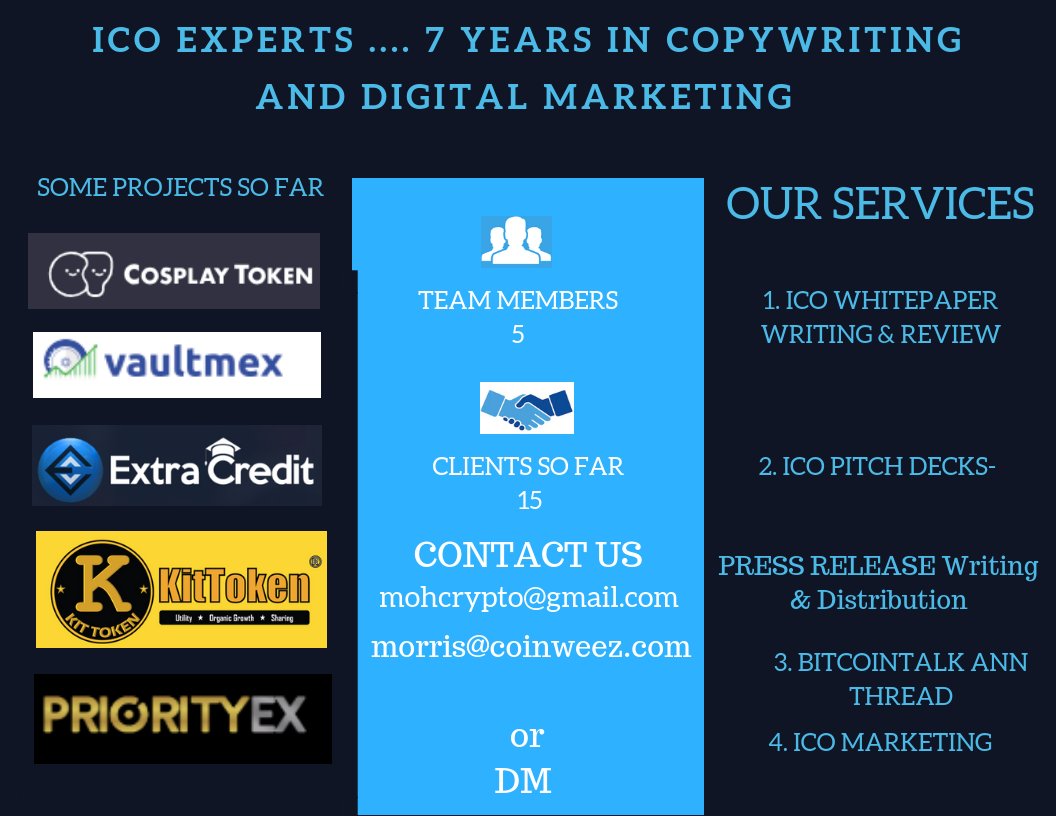 Morray_Morris's tweet photo. #blockchain #ICO #Whitepaper #STOs #crypto #copywriting #cryptocurrency #fintech #writers #Linkedinwriting #contentmarketing #smallbusinesses #marketers #digitalmarketing @CryptoJobsList @GetCryptoJobs https://t.co/NrQ78wQIKM