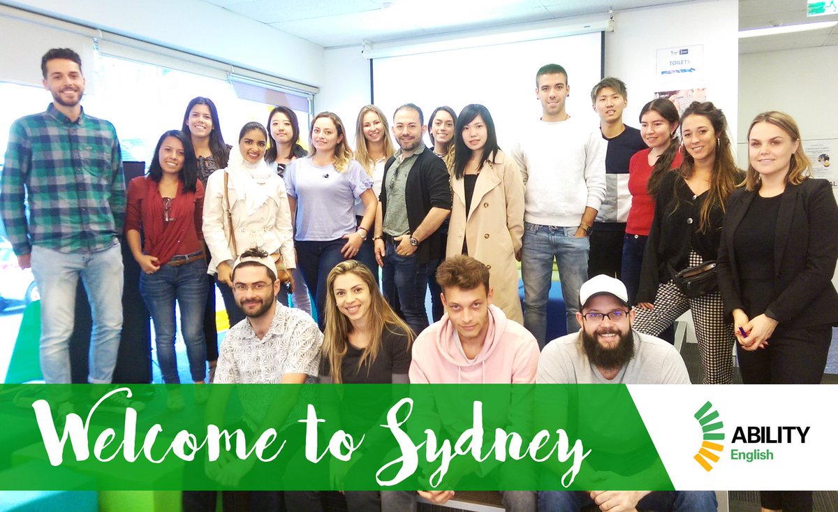 AbilityEnglish's tweet photo. Welcome to our new ABILITY English students in Sydney :) #StudyEnglish #EnglishAustralia #EnglishLearning #LearnEnglish #StudyInAustralia #Sydney #EnglishSchool #Fun #EAP #IELTS #Cambridge #Australia #WorkAndHoliday #students #ABILITYEnglish 👍🏼 https://t.co/QCRn48naXH