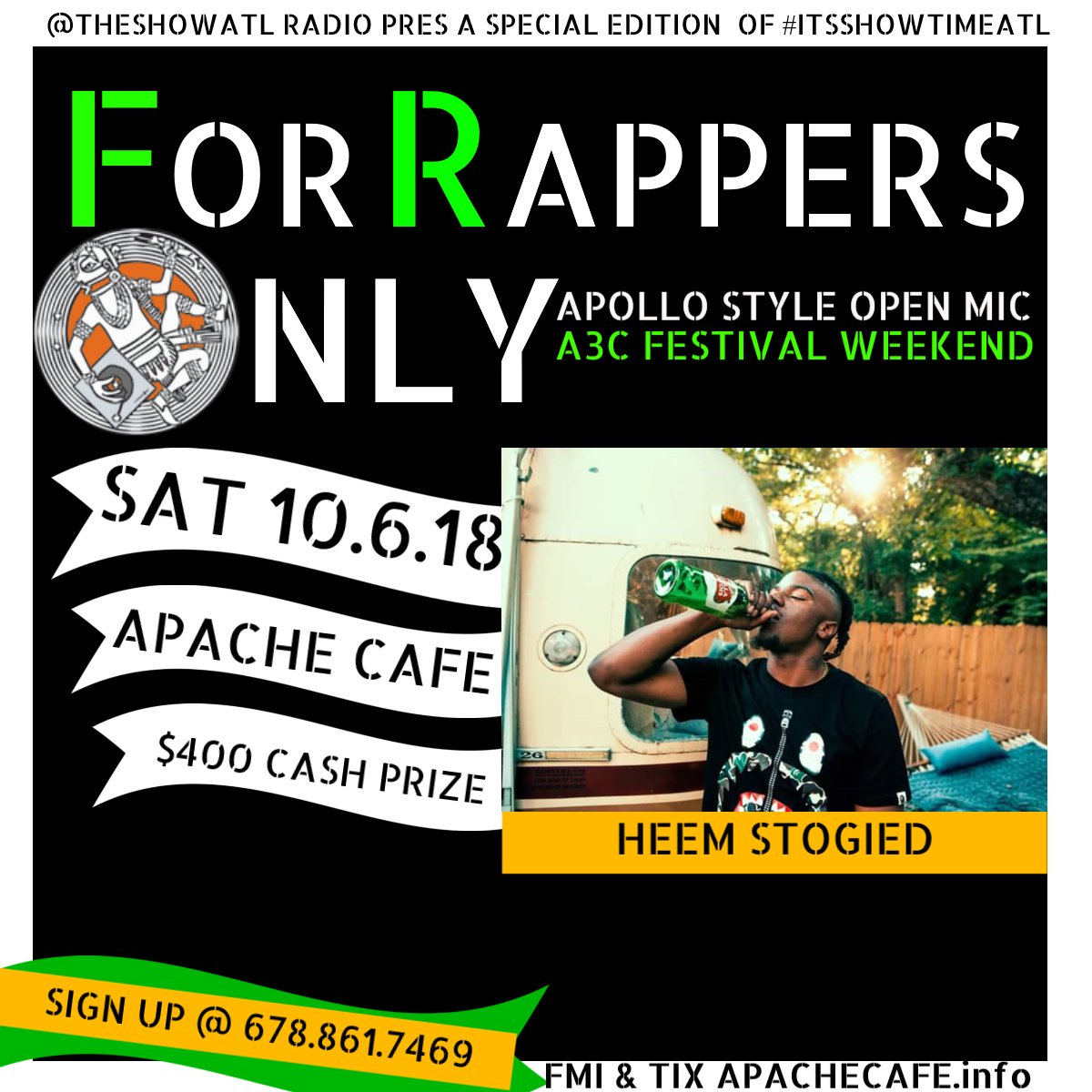 MsDia's tweet image. Performing SAT 10/6 @ApacheCafe for $400 -
@Heemstogied !

Secure your Performance Spot at 1(678)861-7469
#ItsSHOWtimeATL #Atlanta #ApacheCafe #ForRappersOnly