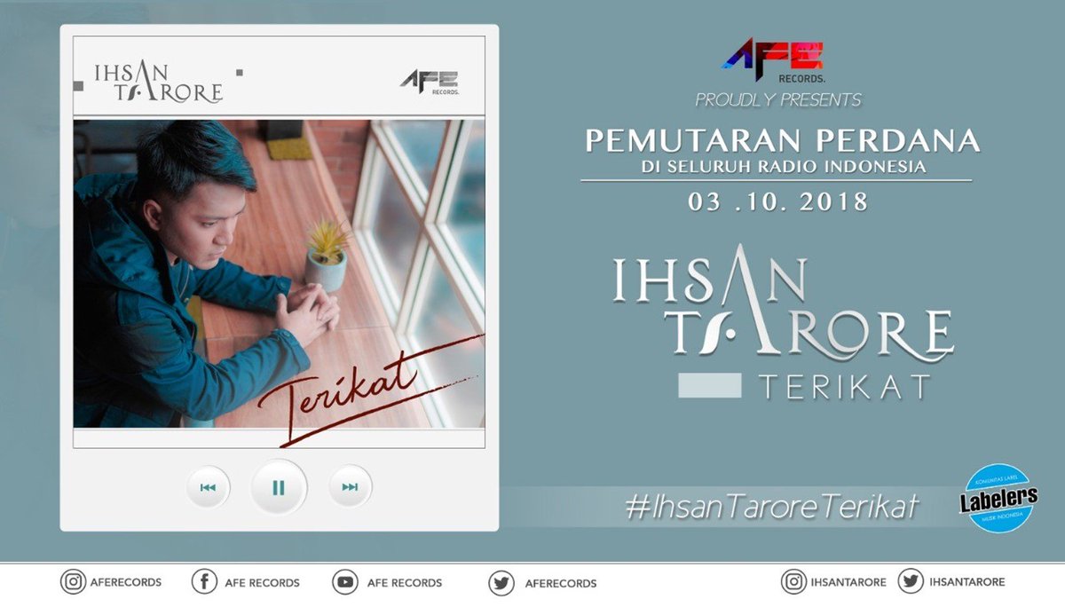 radioone881's tweet photo. 12 Tahun di Industri musik bukanlah waktu yang sebentar, sebuah komitmen dan konsistensi dari Ihsan yang membuat semuanya bisa terjadi @ihsantarore dengan single “TERIKAT”di 12 tahun karyanya untuk belantika musik Indonesia sudah bisa direquest mulai besok ! https://t.co/txXi1sAOPZ