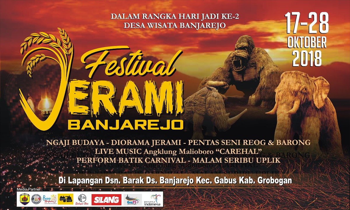 wisata_grobogan's tweet photo. Ayo ramaikan @VisitJawaTengah @ganjarpranowo @SumarniGrobogan @grobogantoday @GenPIJateng #festivaljeramibanjarejo2018 #wisatagrobogan https://t.co/RacnnM4wBd