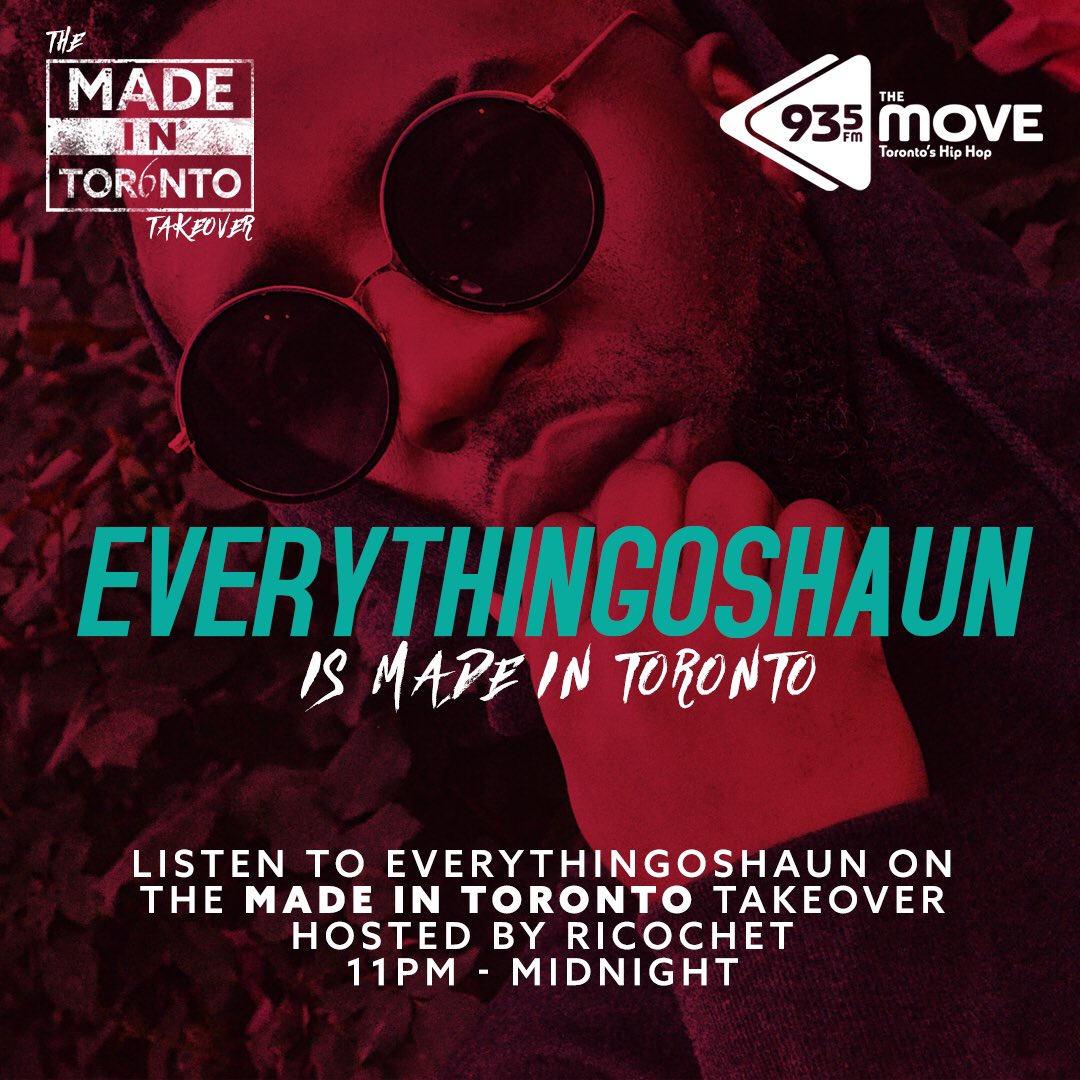 EverythinOShauN's tweet photo. Tonight tune in listen to ya boy. @935TheMoveTO 11pm - 12am. With the homie @ILLKIDZ !!!! #EOEE #toronto #Everything https://t.co/Q5EDH48CHJ