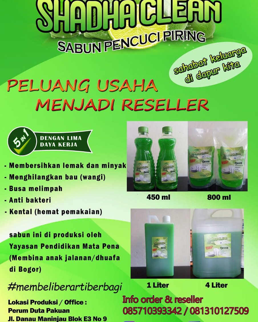 KOPPAJA's tweet photo. Silahkan bergabung menjadi reseller shadha clean..dgn bergabung berarti kita telah membantu pendidikan anak asuh @KOPPAJA https://t.co/S4v4KeeU9y