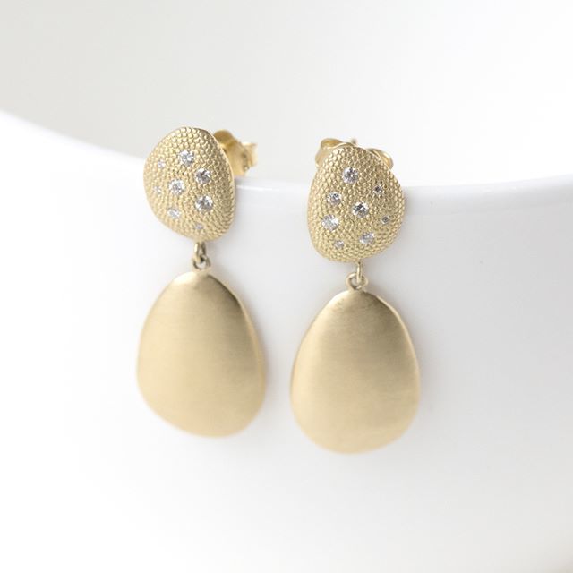The best from our petal collection the Diamond Petal Convex Petal Earrings.