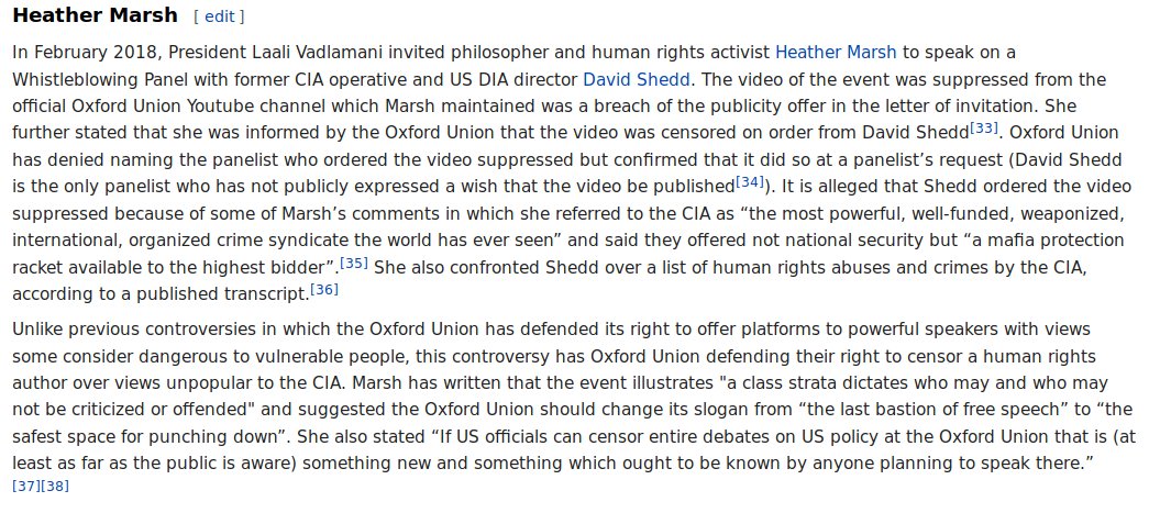 The <a href="/OxfordUnion/">Oxford Union</a> announces new speakers (including <a href="/rustyrockets/">Russell Brand</a>): cherwell.org/2018/10/01/in-…

But the #OxfordUnion hasn't released their video of <a href="/GeorgieBC/">Heather Marsh</a> confronting CIA's #DavidShedd. Audio, text:
georgiebc.wordpress.com/2018/05/31/tra…

My <a href="/PublicBFLO/">The Public</a> article on this: dailypublic.com/articles/05312…