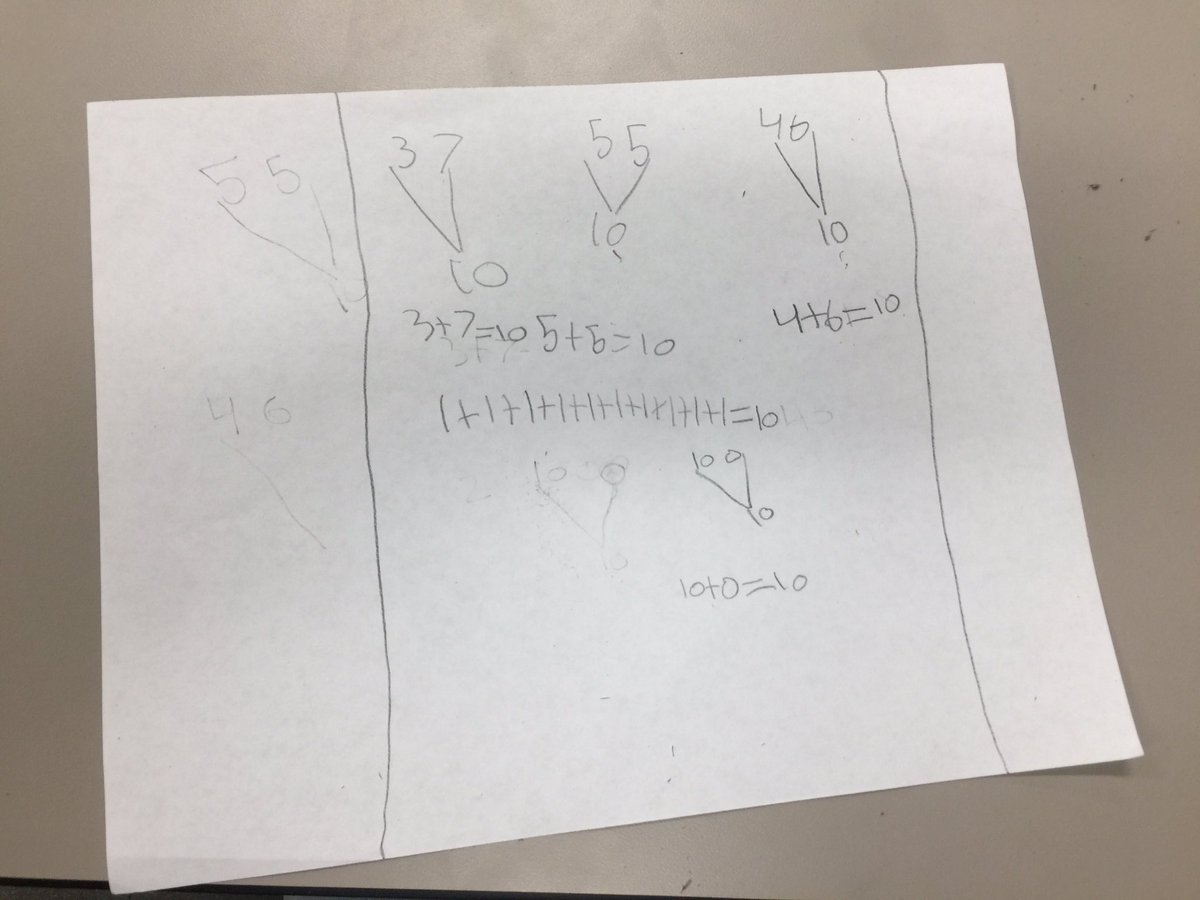 MrsJennCarr's tweet photo. 1st graders helped me to find ways to decorate my nephew's 10th birthday cake w/ blue and green candles and discovered combos of 10 along the way 🤔 Lots of great reasoning and noticing of patterns! #LMAmath #SMUSDmath #LearningThroughProblemSolving https://t.co/sArwRYpXgk