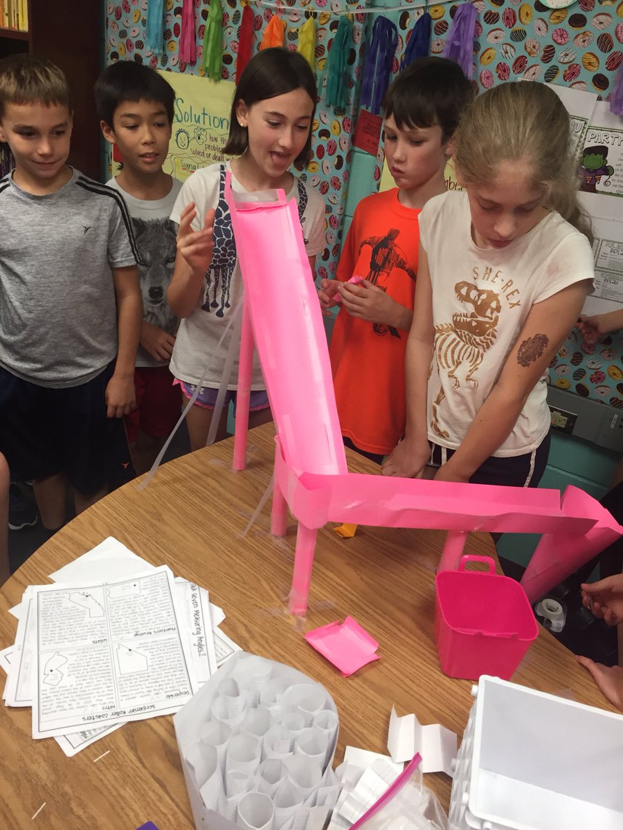 Prairie512Teach's tweet photo. #prairie5thgraders were finishing up a #StemChallenge leftover from yesterday- Build a working roller coaster that a marble will travel on its own from start to finish. π’π’ #prairieproud #sciencerocks @prairie512 https://t.co/0JvRBjHFES