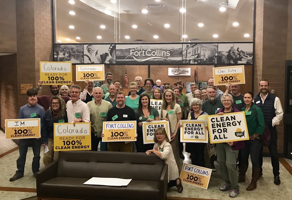 Fort Collins, CO just committed to 100% renewable electricity by 2030!!! #readyfor100 #cleanenergyforall #beyondcoal