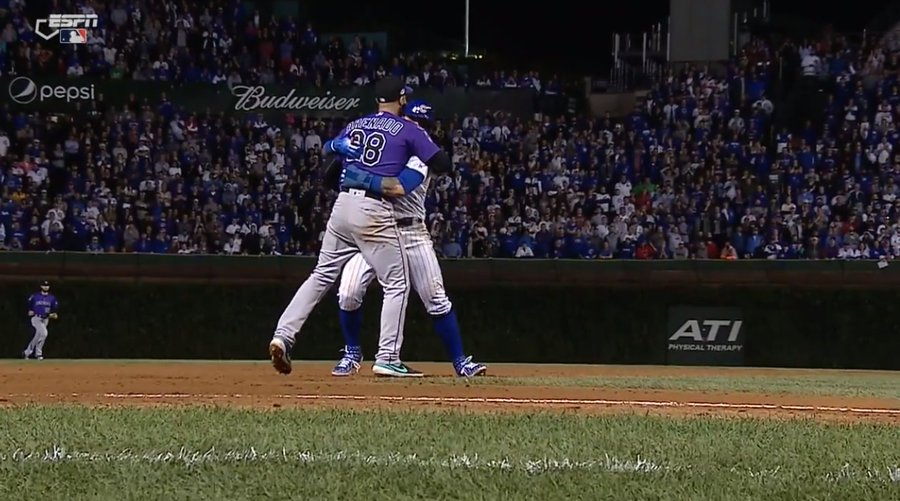 I just need someone to hug me like Javier Baez hugs Nolan Arenado #PostSeas...