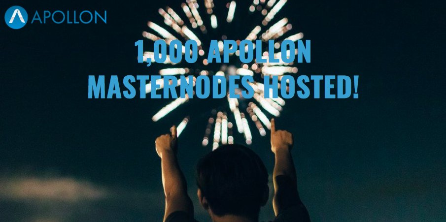 blueeyes8960's tweet photo. 🎉👏👍Milestone reached - 1000 Masternodes hosted! Congratulations Apollon!
#Apollon #Nodebuilder #crypto #Masternodes https://t.co/Yqt5ntTwFX