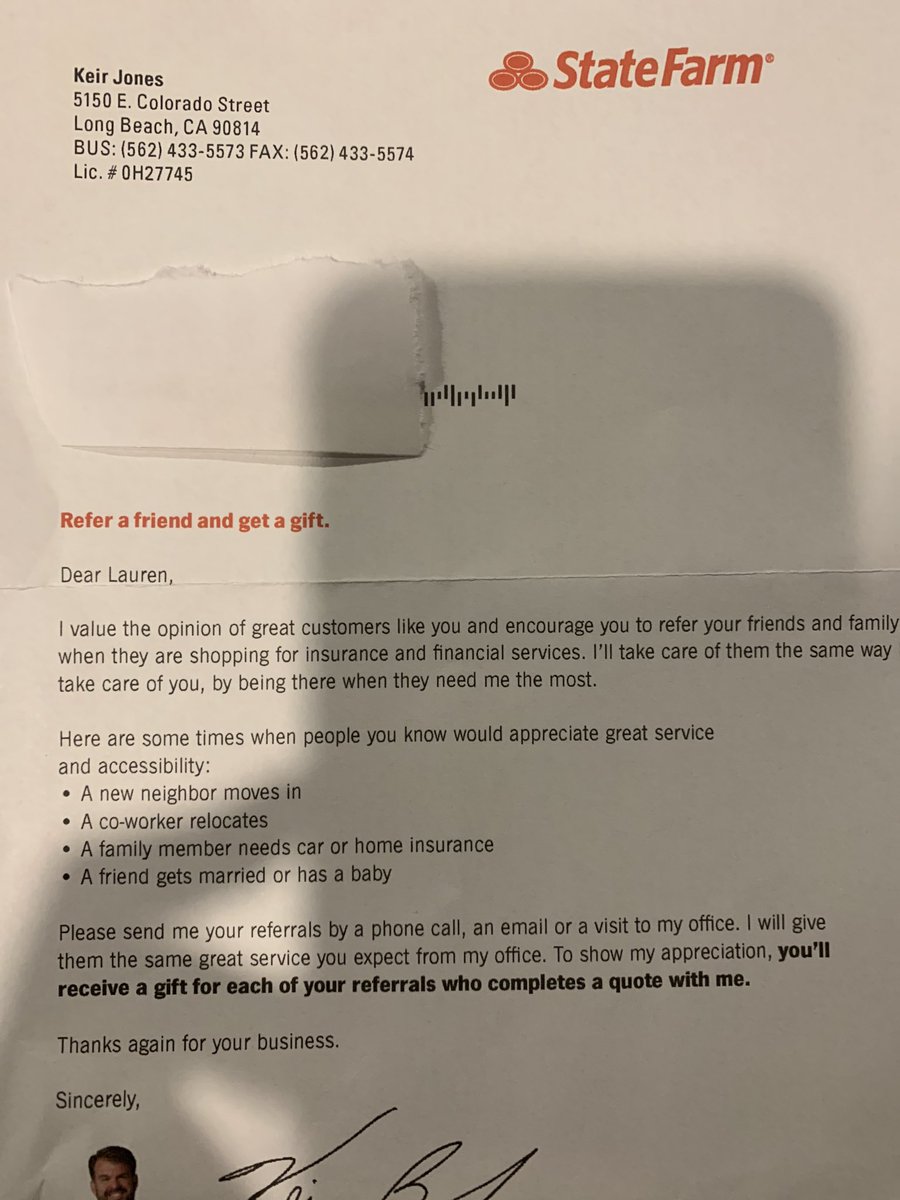 lgabelis's tweet image. .@StateFarm can’t believe you have the nerve to send me letter asking me to refer my friends same day I get a letter telling me I’m 51% at fault when my tire exploded out of nowhere on the freeway #badbusiness #angrycustomer