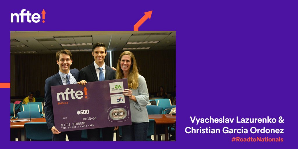 NFTE's tweet photo. Vyacheslav Lazurenko and Christian Garcia Ordonez, @NFTEFlorida national finalists on the #RoadtoNationals! Their business: Shield- uses laser technology to manufacture soldier equipment to prevent friendly fire accidents. #youthentrepreneur #NFTEStudent #NFTEChallenge https://t.co/JqwBfnz08O