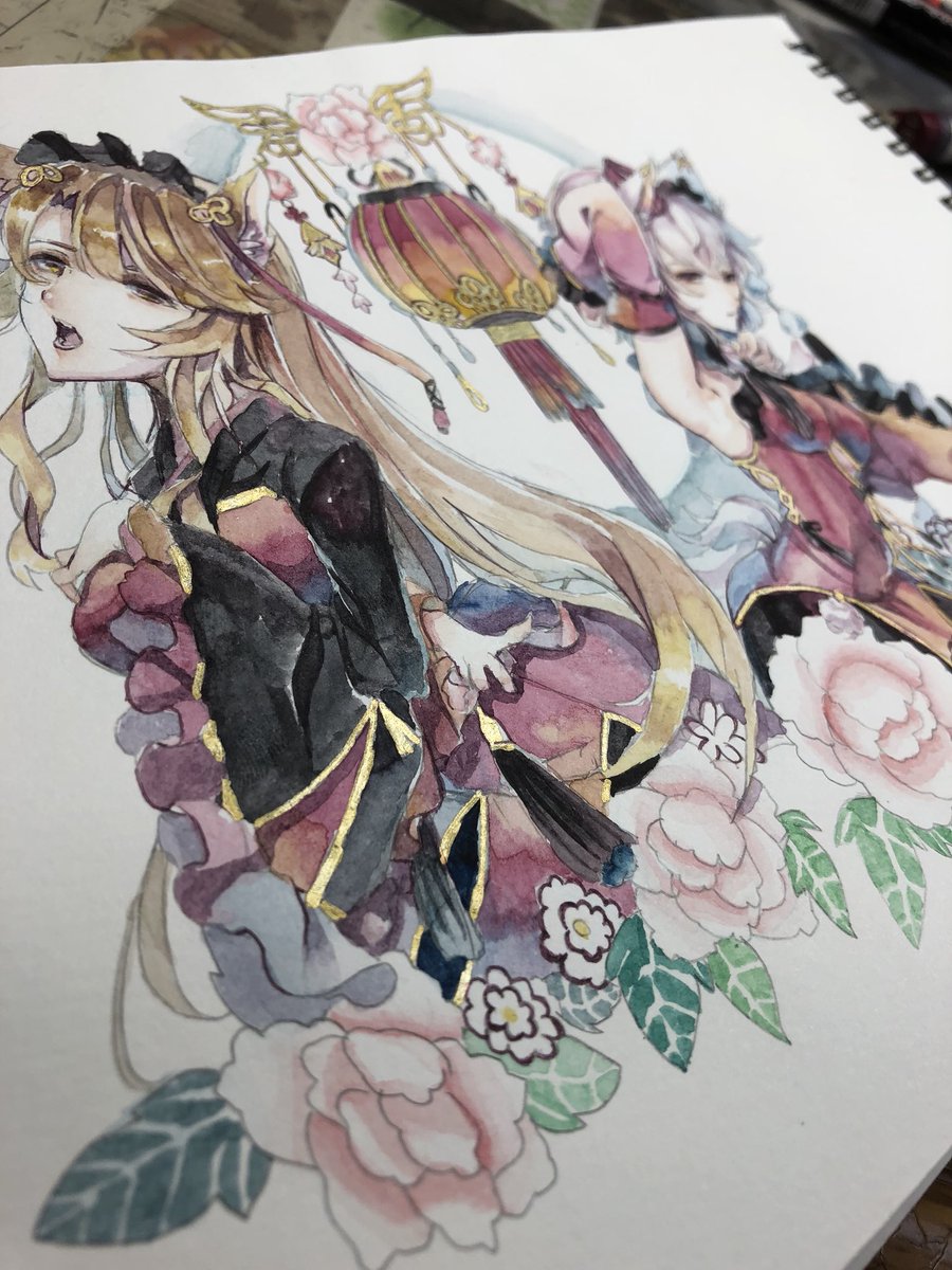 「金がいい感じに光ってダンジョン上がる^ ^なぜスケブに描いてしまったのか... 」|水ラピのイラスト