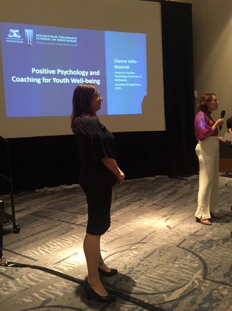 UOMWellbeingSci's tweet photo. Did you catch @diannevbr Keynote presentation, "Positive Psychology: "Positive Psychology and Coaching for Youth/In Education" at Coaching in Leadership and Healthcare? #Coaching18 @InstofCoaching https://t.co/oQqOpLOHco