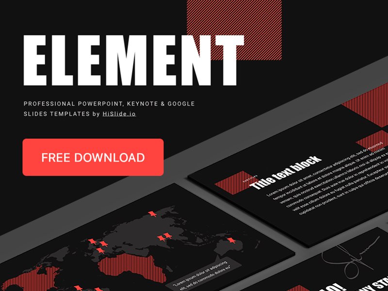 New 🍀FREE #PowerPoint and #Keynote Template 'Element': 25 unique slides, 16x9HD, full/ no animation, easy to edit, free support 24/7! Download Now! 🔗PowerPoint Template: bit.ly/2NZc9au 🔗Keynote Template: bit.ly/2y5EIrQ #iwork #free #freebies #template