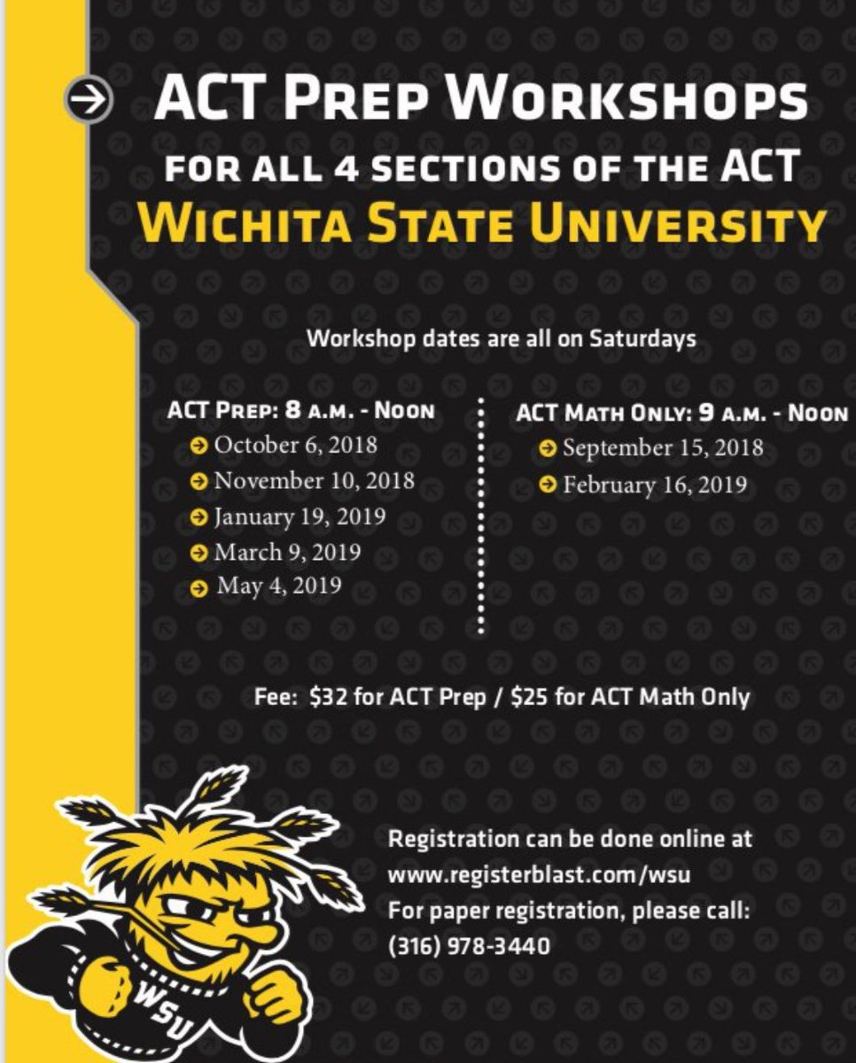 SEbuffCCC's tweet photo. Taking the October ACT? Our WSU Trio Talent Search Advisor, Ms. Vivian will be in the library @WichitaSEHS during lunch on MW & Seminar on TWH. Ask her how you can attend an ACT workshop for Free, esp. on Saturday 10/6. #TestPrepBuff #DoItNow https://t.co/dVZftjkYtf