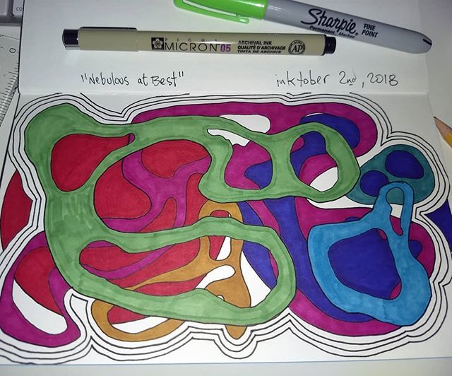 grizlybexar's tweet photo. Inktober 2nd. 
Nebulous at Best.
.
.
#inktober #inktober2018 #localartist #SanAntonioArtist #TexasArtist #MicronPen #SharpieMarker #CansonSketchbook #blobs #circles #ShapesOnShapes https://t.co/T60XJDAE67 https://t.co/uKfbftkzI4