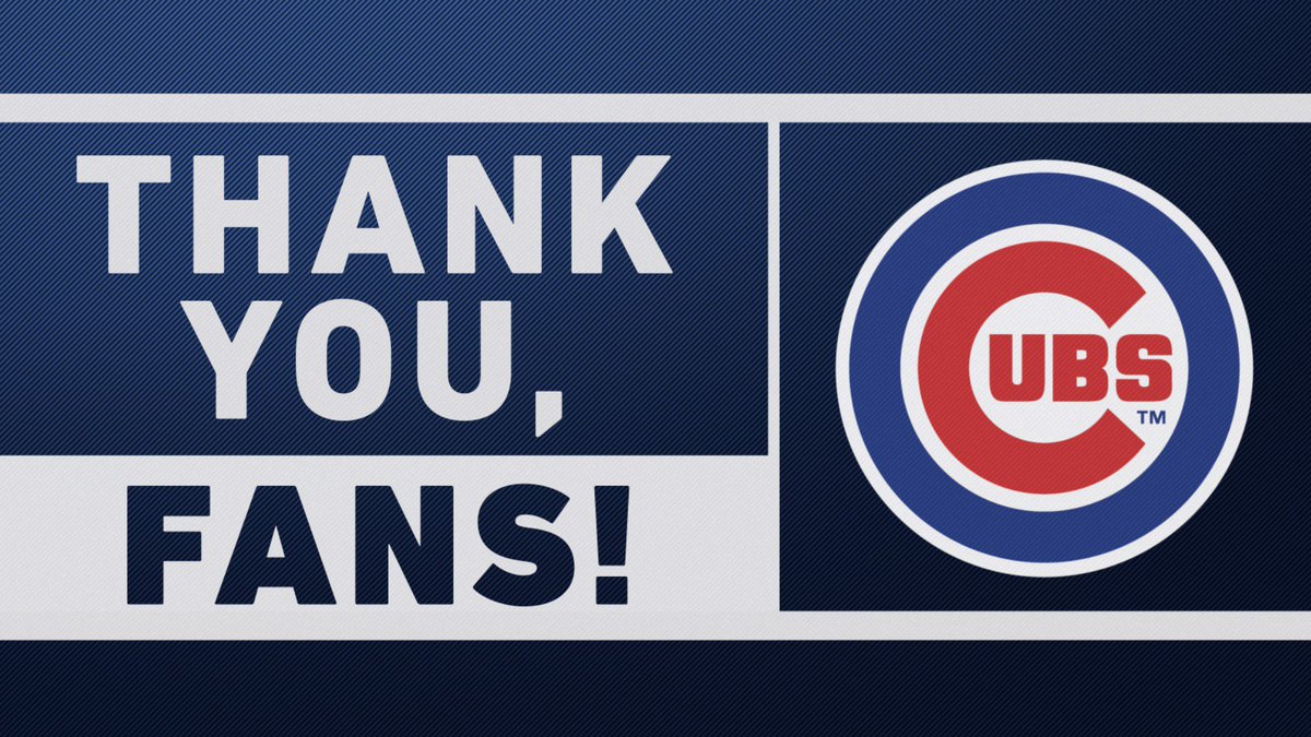 Cubs's tweet image. Thank you, #Cubs fans, for your continued support. 

You pack the park every day, at home and on the road, and we are grateful to have the best fans in baseball.

See you in 2019. 

#EverybodyIn