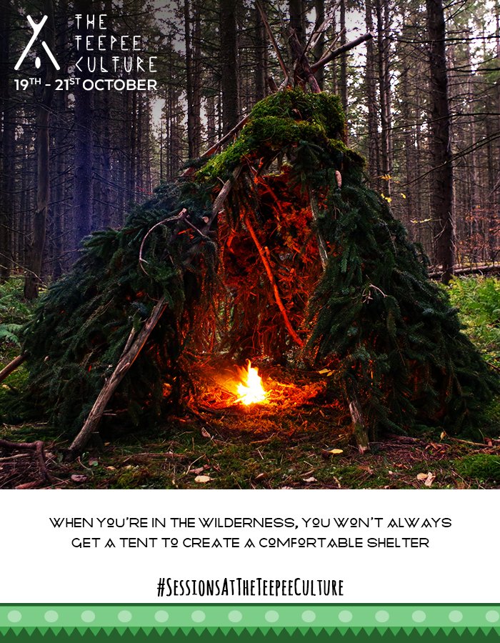 TeepeeCulture's tweet photo. Join us this October as we wander through the wilderness, gather natural building materials and learn the art of building a survival shelter in the wilderness.
#TheTeepeeCulture #TheTeepeeCulture2018 #TTC2018 #ChooseWilderness #Wilderness #Camping #October2018 #ShelterMaking https://t.co/i41rH7Zget