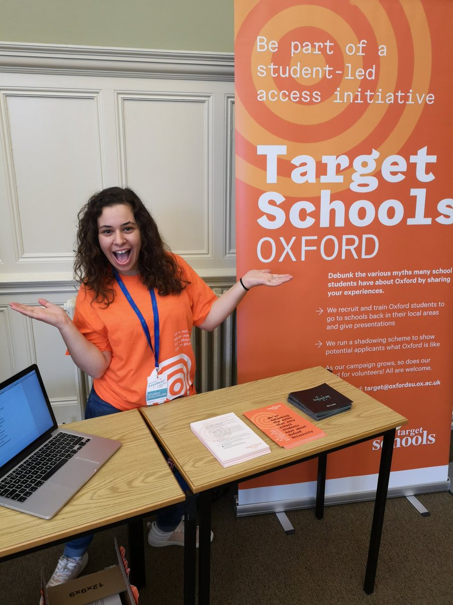 tsoxford's tweet photo. We're at Oxford SU's Freshers' Fair. Come say hi! @OxfordStudents #access #oxford #freshersfair #OxfordUniversity #freshers2018 https://t.co/LENUAwyd1G