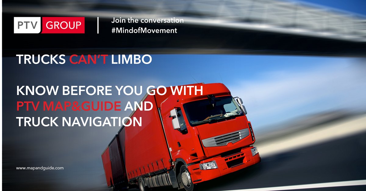 PTV_Group_UK's tweet photo. Be bridge-wise with PTV
Did you know in the UK there are 2000 HGV bridge strikes costing £13m each year? https://t.co/xsG7bQY3ys
#ptvgroup #mapandguide #guidednavigation #planningtoexecution https://t.co/8d0GEeQ6vN