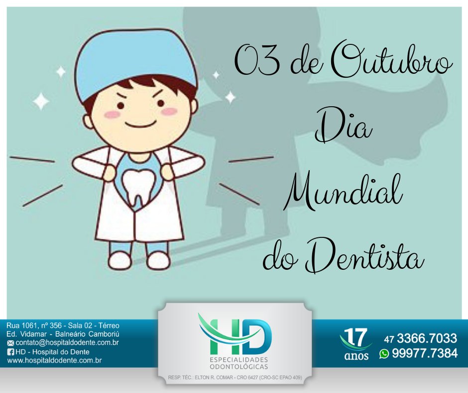 hdespecialidade's tweet photo. São aqueles que distribuem novos sorrisos todos os dias! FELIZ DIA MUNDIAL DO DENTISTA.

#hdespecialidadesodontológicas 
#consultorioodontologico
#balneáriocamboriú #camboriu #dentistabc #dentistatop #dentistry 
#saude #sorriapravida #sorrirfazbem #muitoamor #odontogram https://t.co/J6MF8s7xev