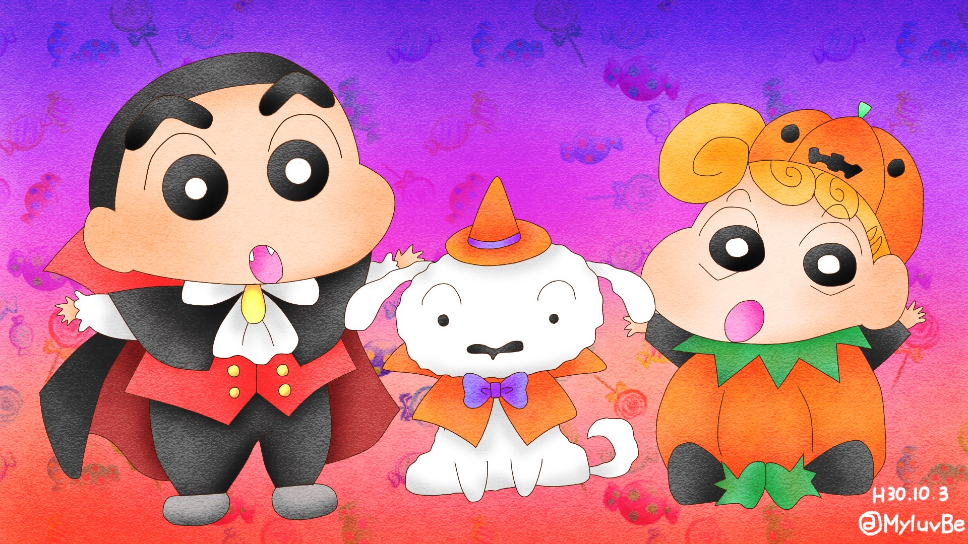 もかな めっちゃ気が早いんやけど ハロウィンのイラスト W あともう１つ描きたいのがあるから それはハロウィンの日にアップ出来たらいいなー いつも背景 どうしようか悩むんやけど いつものように背景だけ違うやつ４枚載せるパターン