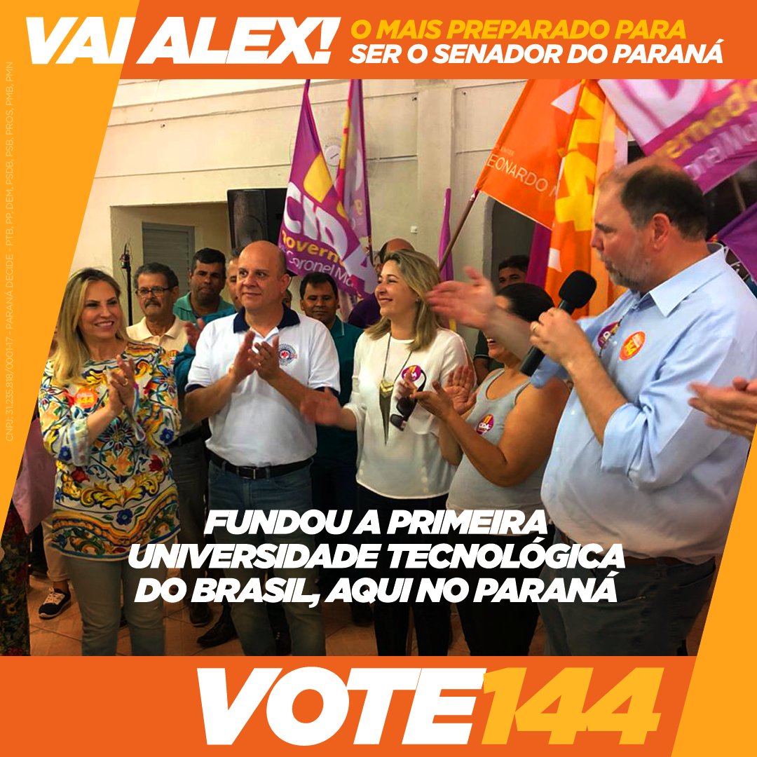 CanzianiAlex's tweet photo. Escolha o mais preparado para o Senado!
CRIAÇÃO DA UTFPR | Alex foi relator da lei que transformou o Cefet em Universidade Tecnológica Federal do Paraná, a primeira do tipo no Brasil. São 13 câmpus no estado. #VOTE144 #Alex144 #Senador144 https://t.co/k5mSYZx9HE