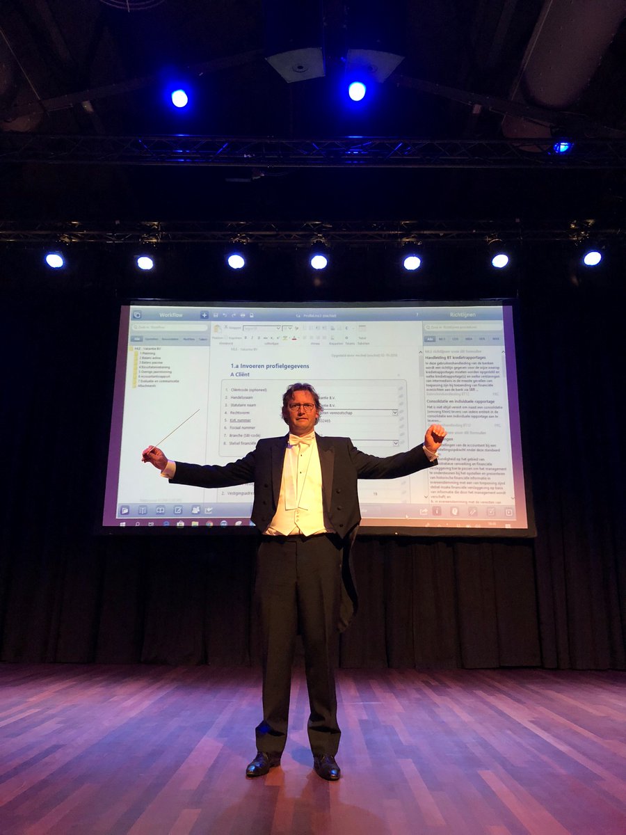 De Accountant als dirigent van het financiële proces. Kaders bepalen, snelheid, intensiteit, leiderschap en beheersing van de materie. #heteventvannu zit erop <a href="/radarsoftware/">RADAR360</a> <a href="/MuisSoftware/">Muis Software</a> <a href="/PaytNL/">Payt NL</a> <a href="/pinkweb/">Visma | PinkWeb</a> @DAPASsoftware