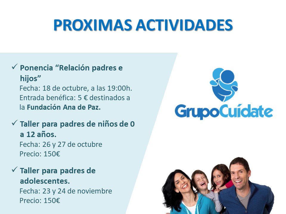psicoarganzuela's tweet photo. Hola a todo@s!
Queremos recordaros las próximas actividades que realizaremos desde el Grupo Cuídate Psicología. https://t.co/rfxInilqOt