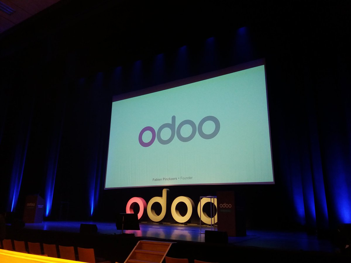 Présent à #OdooExperience 2018 ! Hâte de découvrir les nouveautés de la v12 #Odoo