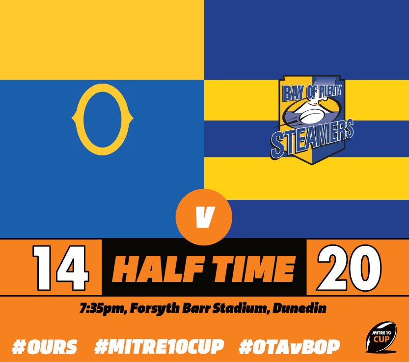HiluxNPC's tweet photo. HT | A penalty try to @BOPRugby right on halftime gives the Steamers a 20 - 14 lead over @OtagoRugbyTeam at the break.
#OTAvBOP #Ours https://t.co/Gqz5mBxOhm